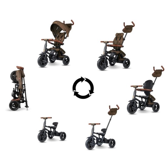 QPLAY RITO DELUXE Rubber sulankstomas triratukas guminiais ratais